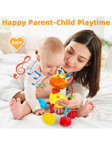 Juguete Sensorial Musical Coqin Jirafa para Bebés 0-12 Meses