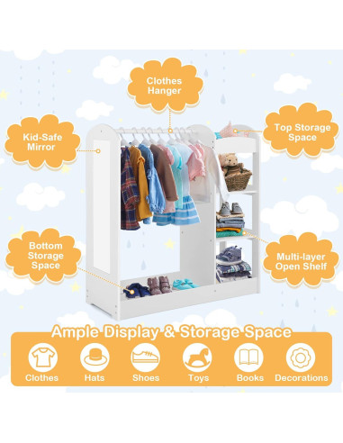 Armario Abierto para Disfraces Costzon 94x38x100 cm Blanco