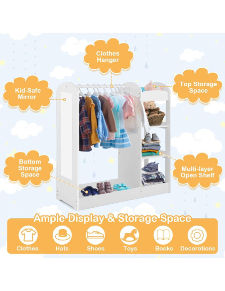 Armario Abierto para Disfraces Costzon 94x38x100 cm Blanco