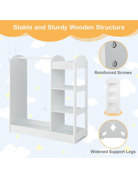 Armario Abierto para Disfraces Costzon 94x38x100 cm Blanco