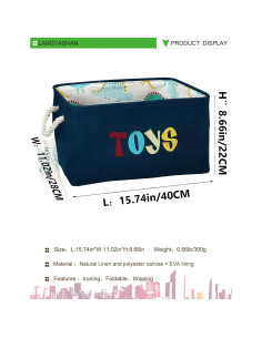 Caja de Almacenamiento Plegable LANGYASHAN 40x28x22 cm Juguetes Marinos 2