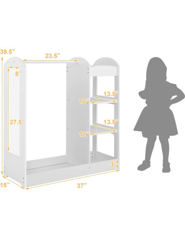 Armario Abierto para Disfraces Costzon 94x38x100 cm Blanco