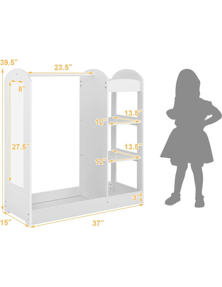 Armario Abierto para Disfraces Costzon 94x38x100 cm Blanco
