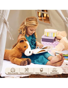 Tienda Teepee para Niños Yunhe - Lona Algodón Natural 107x107cm 2