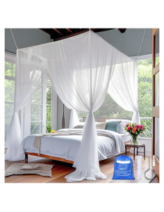 Dosel para Cama Qinzave con Mosquitera Blanca 240 cm