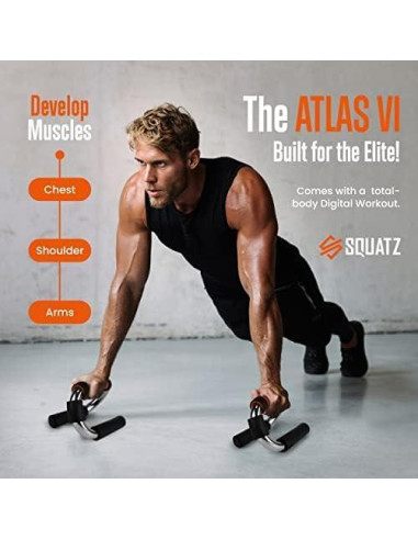 Barra de Dominadas Ajustable SQUATZ 74.93-114.3 cm + Mangos Flexión