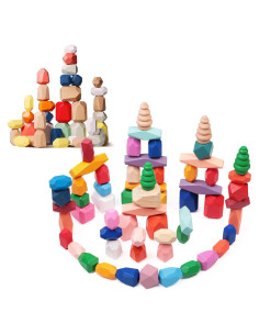 Bloques de Construcción de Madera Montessori 36 Piezas Juguete Educativo