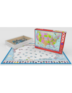 Rompecabezas Mapa de EE. UU. Eurographics 1000 Piezas 2
