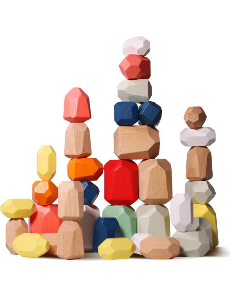 Bloques de Construcción de Madera Montessori 36 Piezas Juguete Educativo