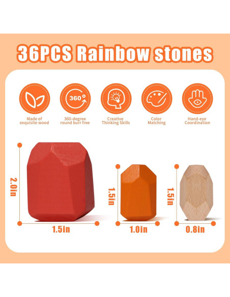 Bloques de Construcción de Madera Montessori 36 Piezas Juguete Educativo