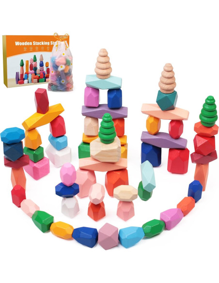 Bloques de Construcción de Madera Montessori 36 Piezas Juguete Educativo