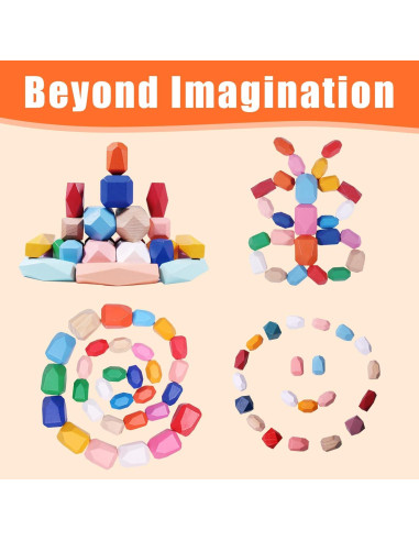 Bloques de Construcción de Madera Montessori 36 Piezas Juguete Educativo