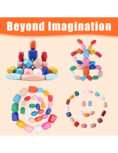 Bloques de Construcción de Madera Montessori 36 Piezas Juguete Educativo