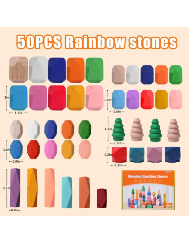 Bloques de Construcción de Madera Montessori 36 Piezas Juguete Educativo