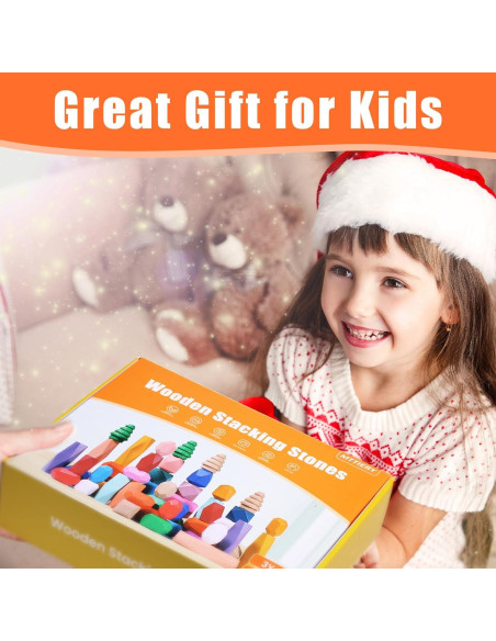 Bloques de Construcción de Madera Montessori 36 Piezas Juguete Educativo