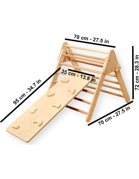 Triángulo de Escalada KIDODIDO de Madera Plegable para Niños
