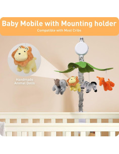 Móvil Musical para Cuna NICEMER - Animales de la Selva 12 Canciones 2