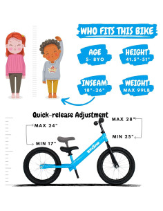 Bicicleta de Equilibrio Bicystar BS-KB02 16" Azul para Niños 2