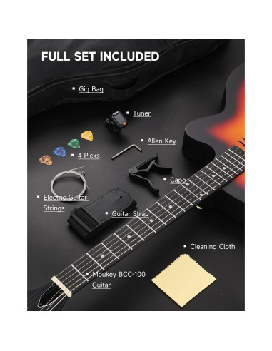 Guitarra Acústica Eléctrica Moukey BCC-100 39" Sol Naciente