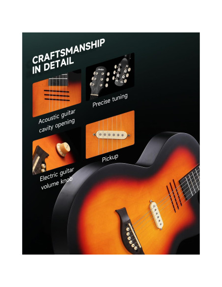 Guitarra Acústica Eléctrica Moukey BCC-100 39" Sol Naciente