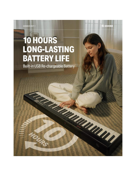 Piano Digital Donner DEP-1 88 Teclas Sensibles a la Velocidad