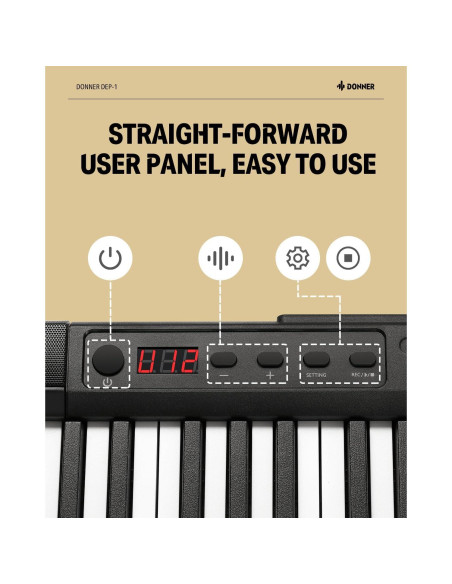 Piano Digital Donner DEP-1 88 Teclas Sensibles a la Velocidad