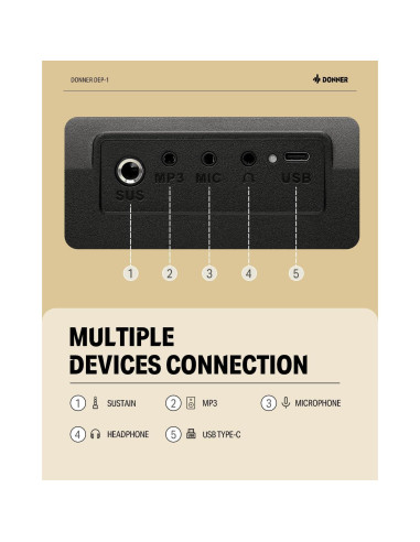 Piano Digital Donner DEP-1 88 Teclas Sensibles a la Velocidad