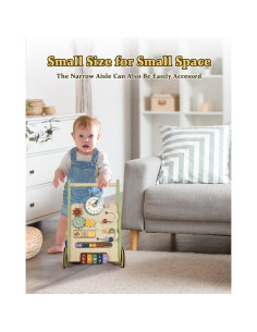 Andador de Madera LOL-FUN Verde para Bebé 6-12 Meses 2