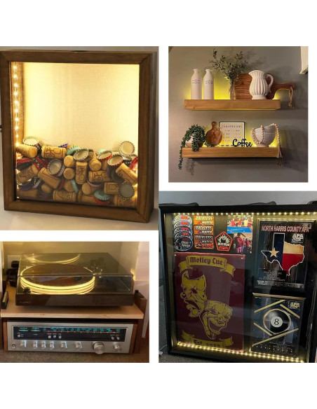 Luces de tira LED a pilas JUNWEN 1m blancas cálidas 2 paquetes