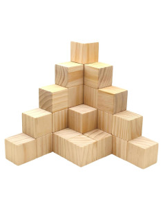 30 Cubos de Madera de Pino 5x5x5 cm para Manualidades
