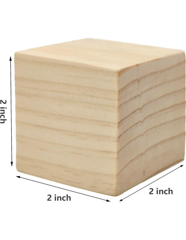 30 Cubos de Madera de Pino 5x5x5 cm para Manualidades