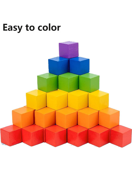 30 Cubos de Madera de Pino 5x5x5 cm para Manualidades