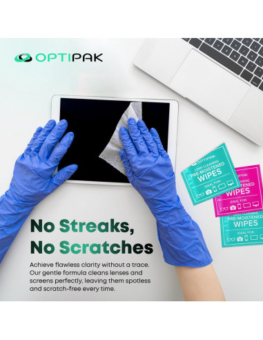 Kit de Limpieza de Gafas OPTIPAK - 2 Sprays 30ml + 5 Toallitas