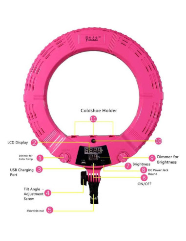 Lámpara de Anillo LED QS-480E II 45.7cm 48W Bi-Color 2800-5500K
