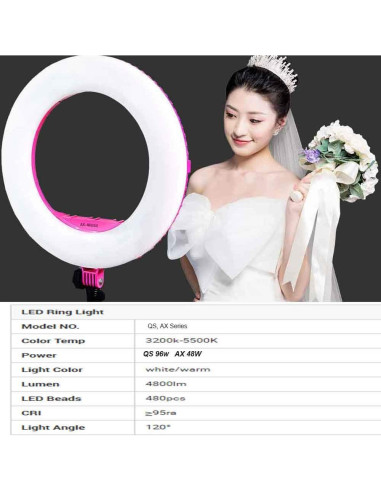 Lámpara de Anillo LED QS-480E II 45.7cm 48W Bi-Color 2800-5500K