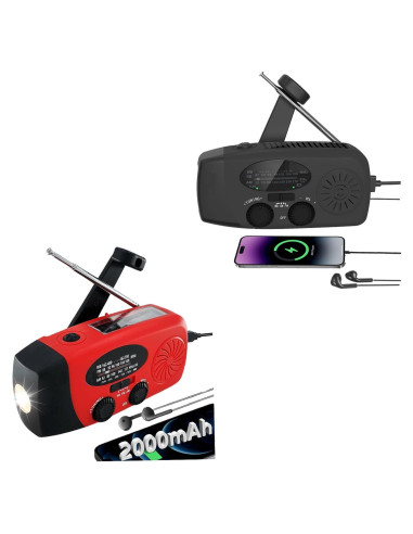 Radio Meteorológica de Emergencia Solar con Cargador 2000mAh