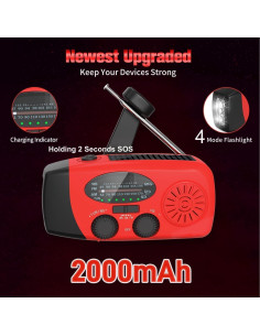 Radio Meteorológica de Emergencia Solar con Cargador 2000mAh 2