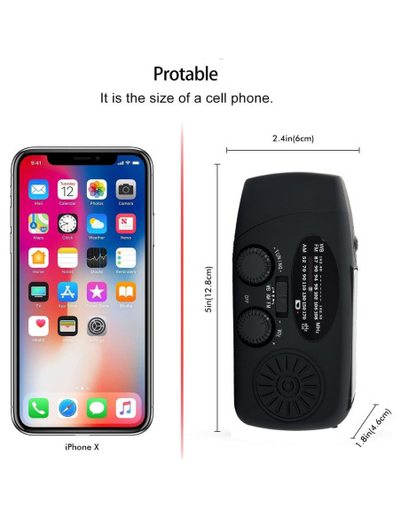 Radio Meteorológica de Emergencia Solar con Cargador 2000mAh