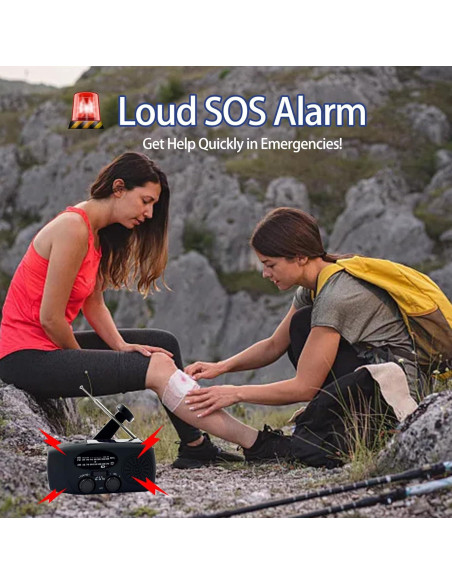 Radio Meteorológica de Emergencia Solar con Cargador 2000mAh