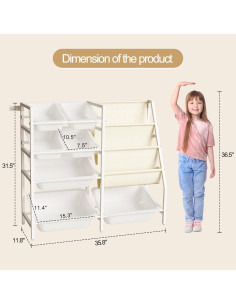 Estantería Montessori Faesun Blanca 4 Niveles 7 Contenedores 2
