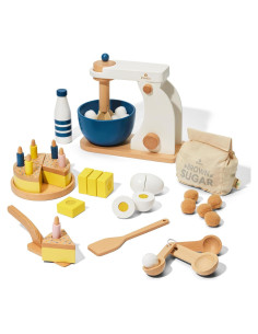 Batidora de pie de madera KiwiCo para niños 3-5 años