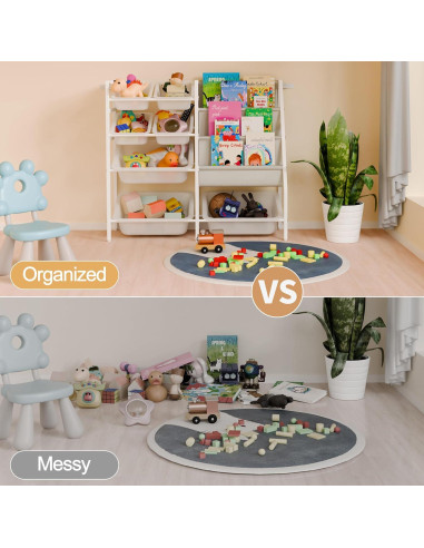 Estantería Montessori Faesun Blanca 4 Niveles 7 Contenedores