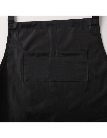 Delantal de Chef y Servicio Negro con Bolsillos - Unisex 62x84cm