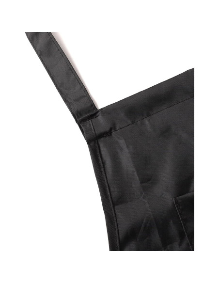 Delantal de Chef y Servicio Negro con Bolsillos - Unisex 62x84cm