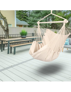 Silla Colgante Highwild Beige para Interiores y Exteriores - 227 kg 2