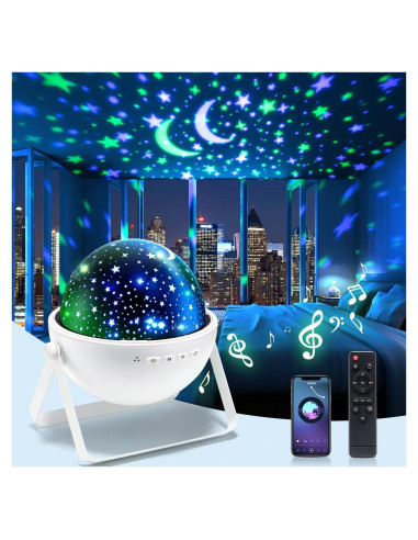 Luz Nocturna Proyector de Estrellas Mubarek - Bluetooth, 48 Modos