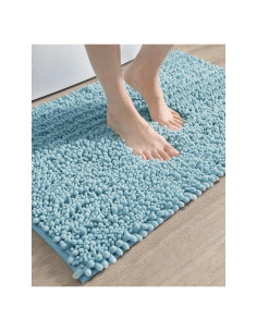 Alfombra de baño DEXI 40x60 cm chenilla antideslizante azul
