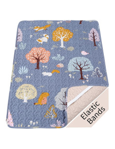 Sábana Acolchada MIIMER para Pack n Play 96.5x66 cm Gris