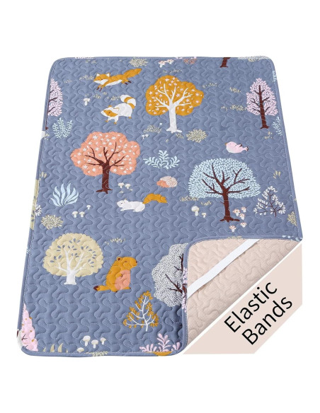 Sábana Acolchada MIIMER para Pack n Play 96.5x66 cm Gris