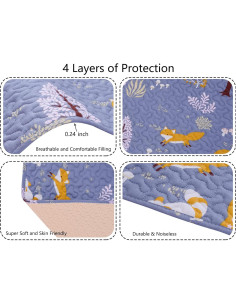 Sábana Acolchada MIIMER para Pack n Play 96.5x66 cm Gris 2